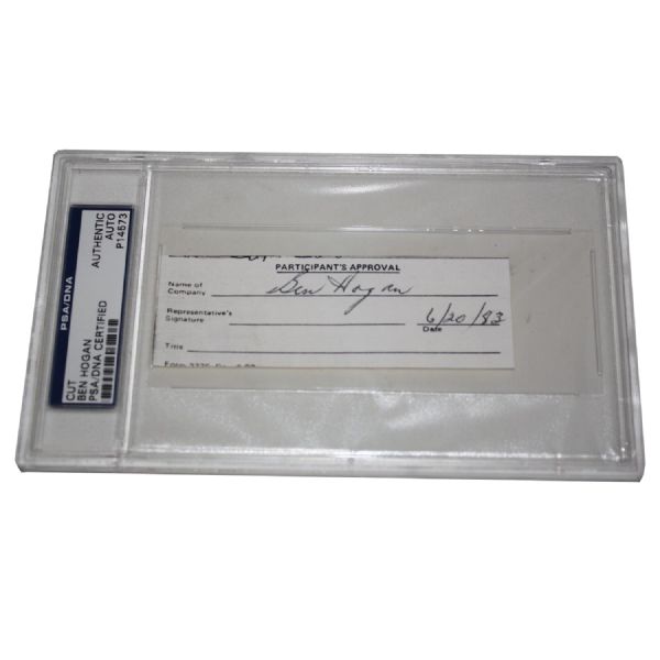 Ben Hogan Signed Cut - 6/20/1983 - PSA/DNA P14573