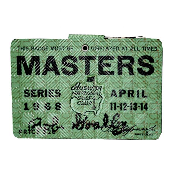 Bob Goalby Autographed 1968 Masters Badge