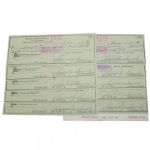 Lot of TEN Sam Snead Personal Signed Checks