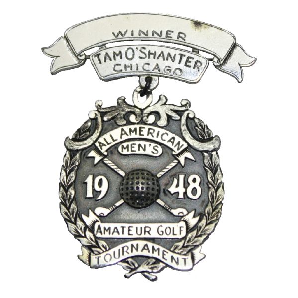 Frank Stranahans 1948 Tam OShanter All American  Amateur  Sterling Winners Medal
