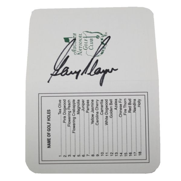 Gary Player Signed Masters Scorecard JSA COA