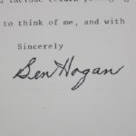 Ben Hogan Signed 1993 Letter - FULL Signature JSA COA