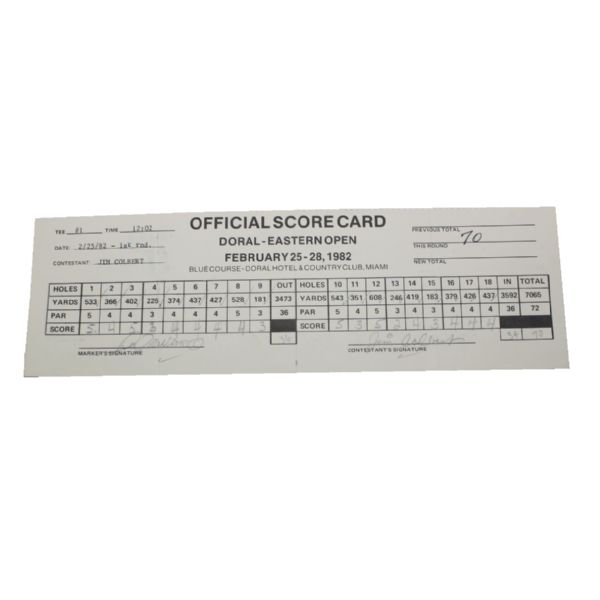 Lee Trevino Signed Official Scorecard - 1982 Doral Eastern Open JSA COA