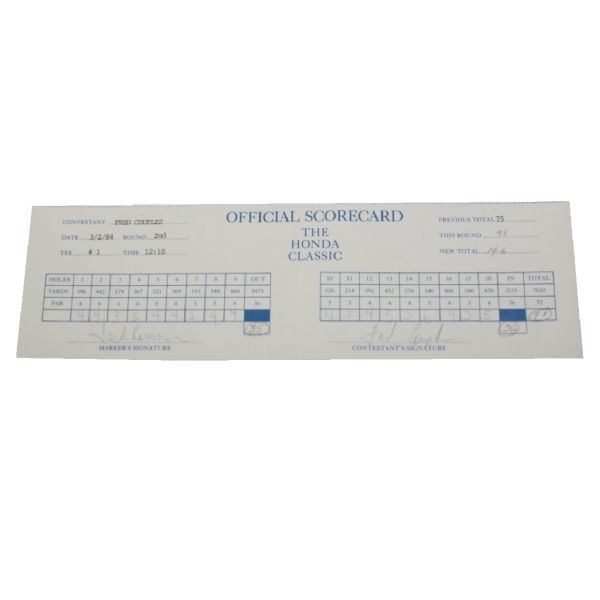 Fred Couples Signed Official Scorecard - 1984 The Honda Classic JSA COA