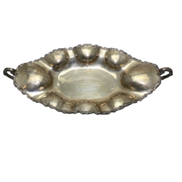 Frank Stranahan 1953 Pan American Open 1st Place Amateur Sterling Dish-Hogan Win! 