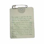 Craig Stadler Signed 1982 Masters Badge JSA COA