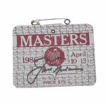 Jack Nicklaus Signed 1986 Masters Badge JSA COA