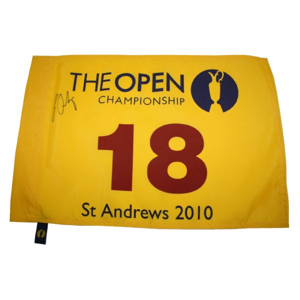 Louis Oosthuizen Signed 2010 The Open Flag - St. Andrews JSA COA