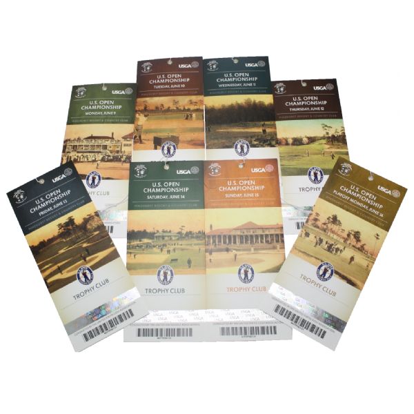 Full Mint Unused 8 Ticket Set From 2014 US Open at Pinehurst No.2 