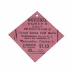 Near Mint USGA 1934 National Womens Championship Ticket - First Lady of Golf
