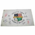Multi-Signed 2000 U.S. Open Pebble Beach Flag - 100th JSA COA