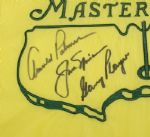  Masters Embroidered Flag Signed by The Big Three! JSA #Y01299