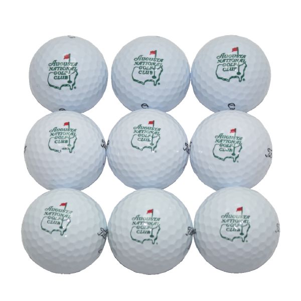 Lot of 9 Augusta National Golf Club Logo Golf Balls