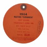 1964 Masters Ticket - Thursday April 9th - Arnold Palmer's 4th Masters Win 