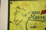 Masters Champs Flag W/Seve, Arnie, Jack & Gary (19 signatures) - James Spence Cert# X05997