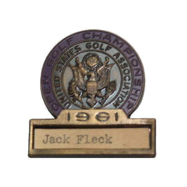 Jack Flecks 1961 US Open Contestant Pin - Oakland Hills Country Club