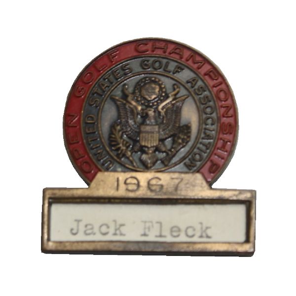 Jack Flecks 1967 US Open Championship Contestant Pin-Jack Nicklaus 7th Major Win