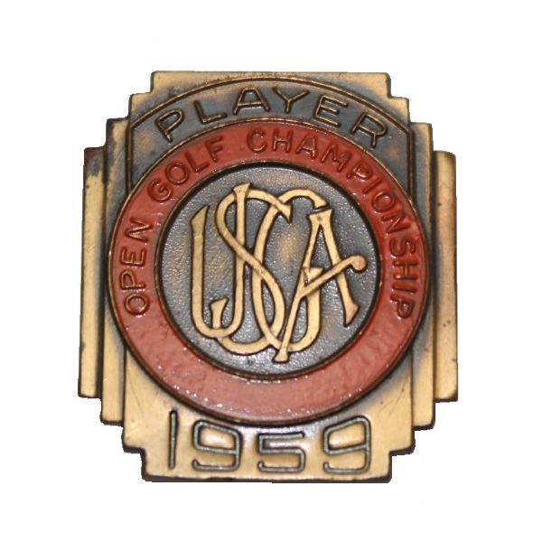 Jack Flecks 1959 US Open Championship Contestant Pin-Casper win @Winged Foot