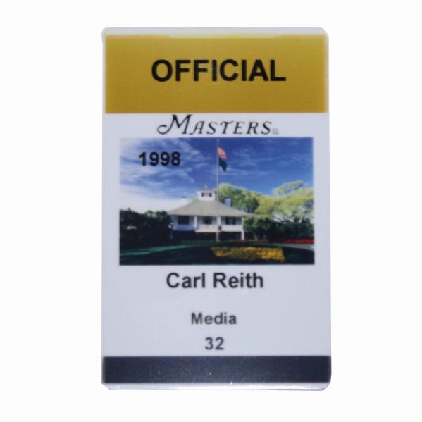 Augusta National Member Carl Reiths 1998 Personal Media Badge-OMeara Champ