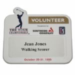 Tiger Woods Badge from 1999 Tour Championship his 14th Career WIN