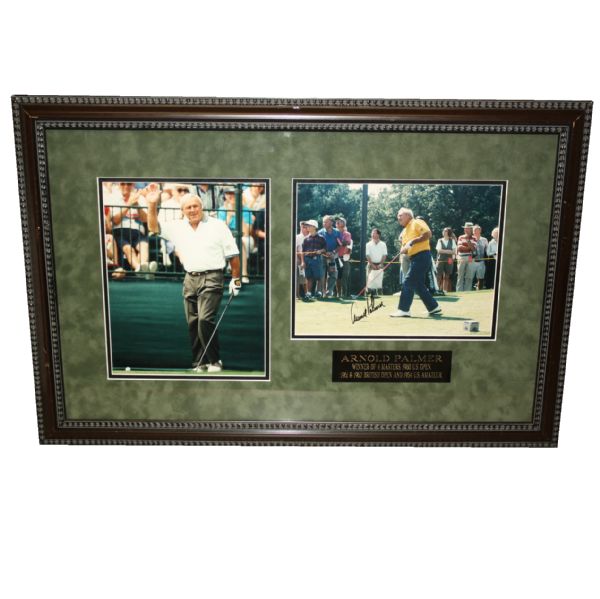 Arnold Palmer Signed Career Tribute Framed Display Piece JSA COA