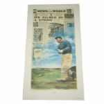Arnold Palmer Signed Lithograph 'It's Palmer by a Stroke'-'61 British-Remarque 14/25