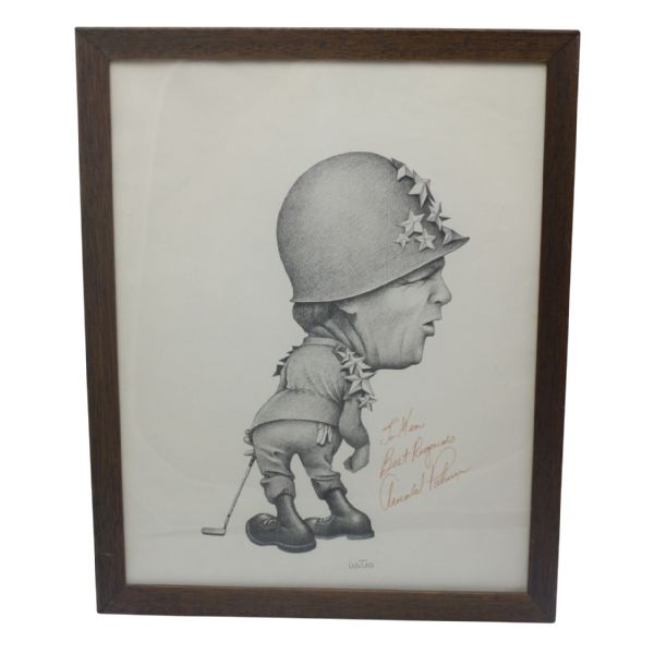 The General Caricature Sketch of Arnold Palmer Signed by Arnie (pers.)