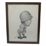 The General Caricature Sketch of Arnold Palmer Signed by Arnie (pers.)