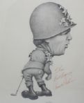 The 'General' Caricature Sketch of Arnold Palmer Signed by Arnie (pers.)
