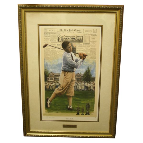 Bobby Jones Deluxe Framed Offset Lithograph 283/650-The Third Leg, Interlachen C.C.