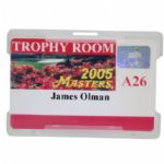 2005 Masters Trophy Room Badge - James Olman - Tiger Win - Jacks Last Masters  