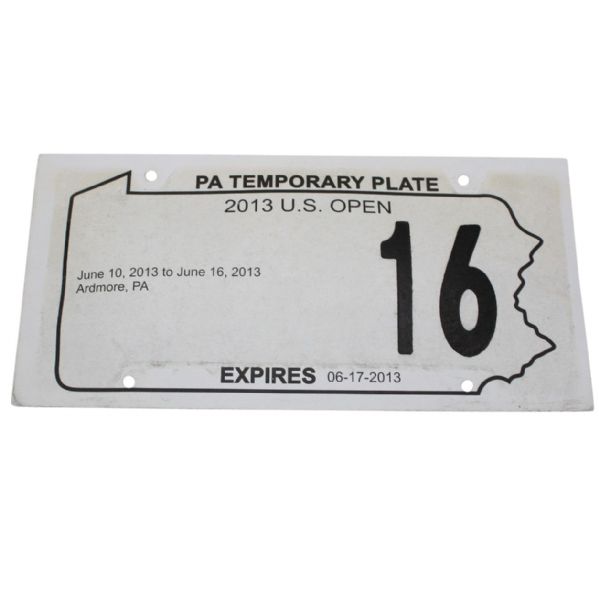 2013 U.S. Open Contestant License Plate - Merion Golf Club 