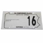 2013 U.S. Open Contestant License Plate - Merion Golf Club 