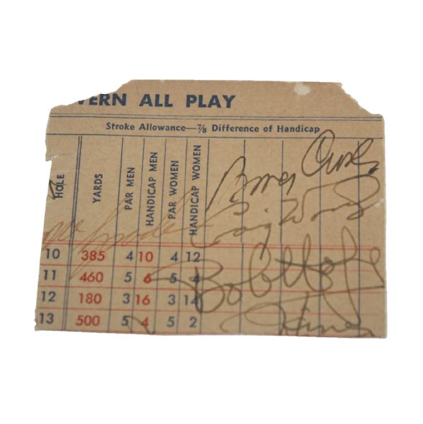 Craig Wood, Bob Hope, and Bing Crosby Cut Sigs - 3 H.O.F. Golfers PSA DNA#Q04994