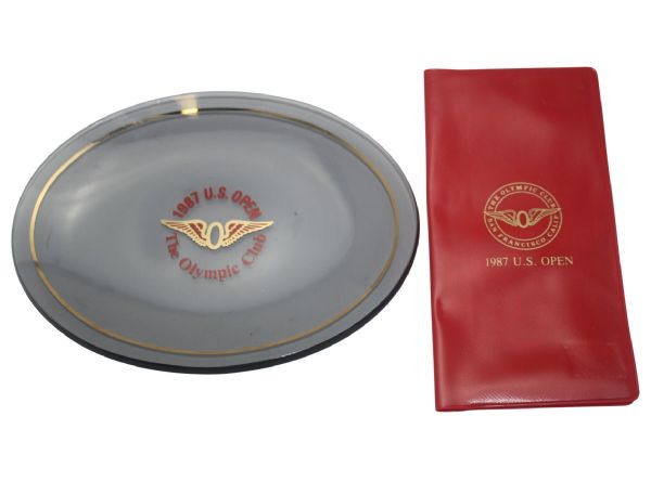 Jack Flecks 1987 US Open Player Gift Plate with Pamphlet and 1987 Open Annual 