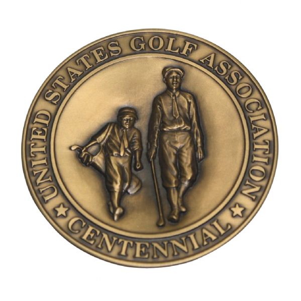 Jack Flecks USGA Centennial Medallion-Presented as 55 Open Champ-Depicts Ouimet