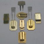 Jack Fleck's 3 PGA Divot Tools and  7 Senior PGA Champ. Money Clips-Bourne Trophy