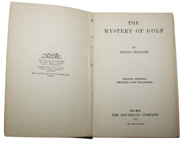 The Mystery of Golf Book By Arnold Haultain (1912/2nd Edition)-A Literary Classic