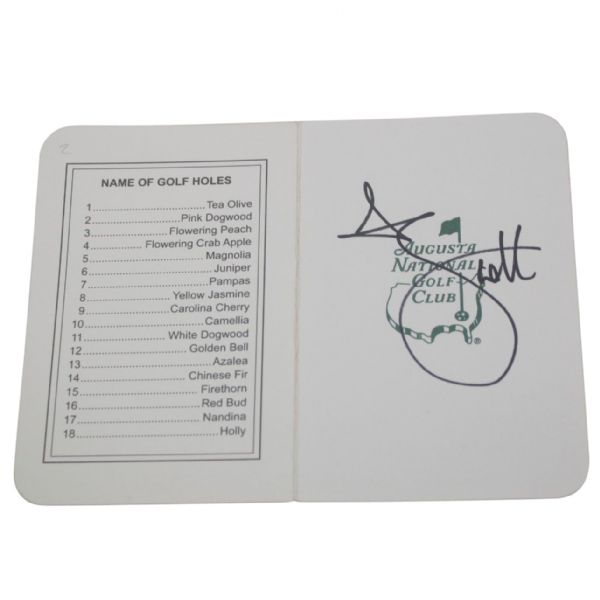 Adam Scott Signed Masters Scorecard JSA COA