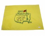 Nick Faldo Signed Masters 2011 Embroidered Flag with Years Inscription JSA COA