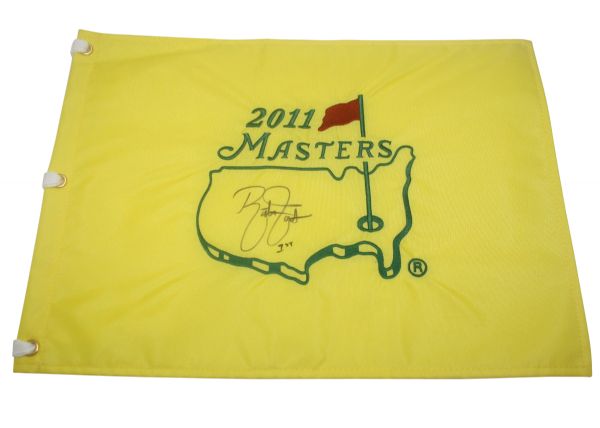 Rickie Fowler Signed Masters 2011 Embroidered Flag JSA COA