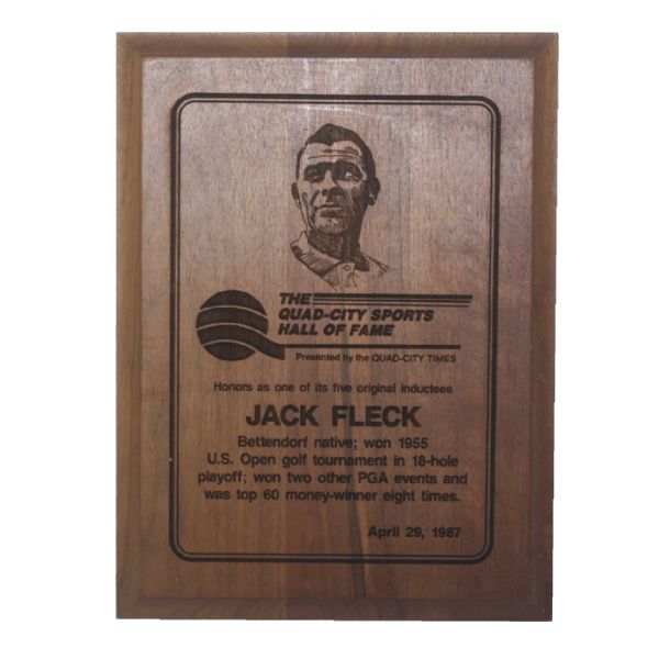 Jack Flecks Quad-City Sports Hall of Fame Induction Plaque-Original Class 