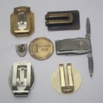 Lot of 7 Jack Fleck Senior PGA Items - Money Clips, Medalion, and Pin
