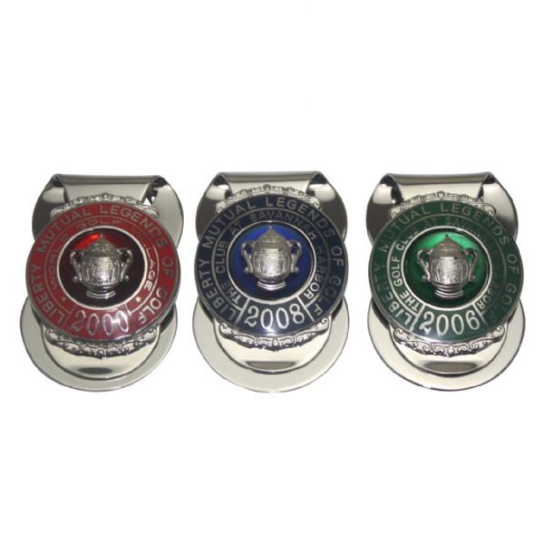  Jack Fleck Lot of 3 Liberty Mutual Legends of Golf Money Clips - 2000, 2006, and 2008