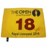 Rory McIlroy Signed 2014 OPEN Championship Royal Liverpool Flag JSA COA