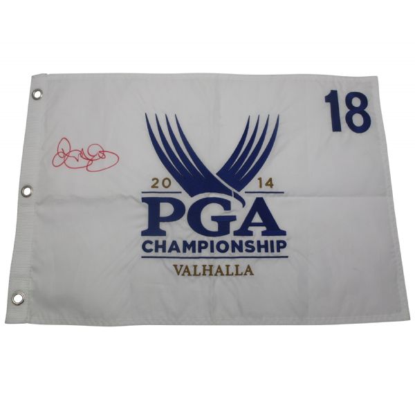 Rory McIlroy Signed 2014 PGA Championship Embroidered Valhalla Flag JSA OA