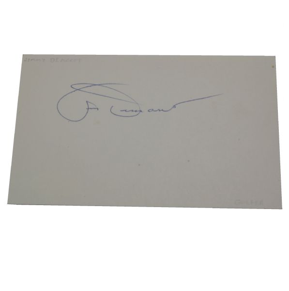 Jimmy Demaret (D-83) Signed 3x5 Card - First 3 Time Masters Champ - JSA #Y04060