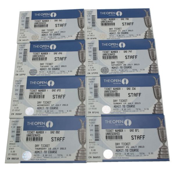 2013 Open Championship Staff Tickets - Full Week