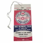 1966 US Open Playoff Ticket - Palmer vs Casper - Olympic Club