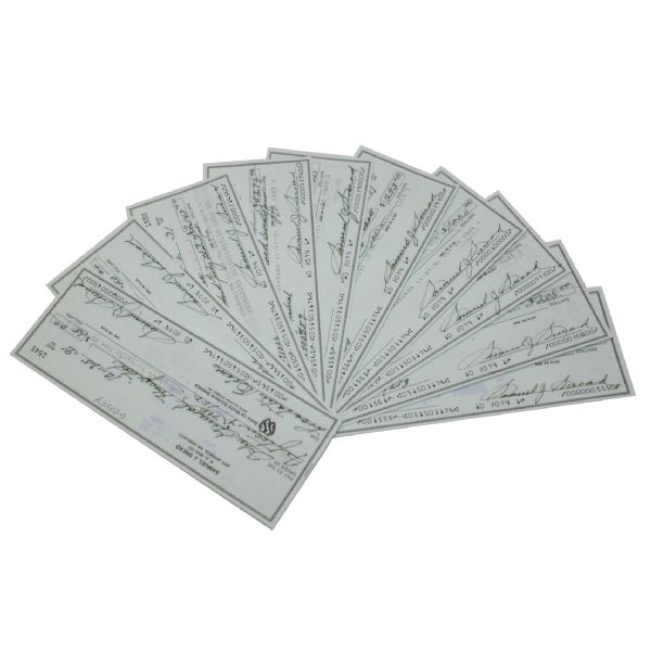 Lot of TEN Sam Snead Personal Signed Checks